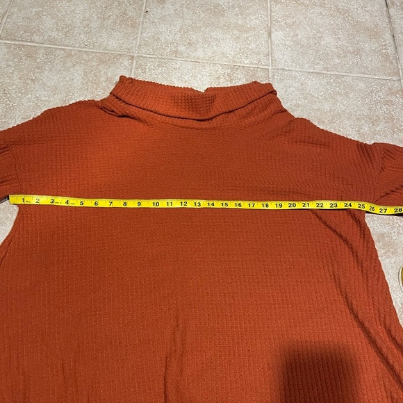 Anthropologie Sunday in Brooklyn Burnt Orange Waffle Knit Pullover Sweater Large - Picture 7 of 8